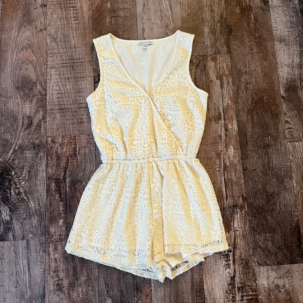 American eagle cream color lace romper